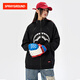 SPRAYGROUND鯊魚(yú)嘴25春刺繡開(kāi)衫連帽衛衣美式三拉鏈男女情侶帽衫 黑色 XL