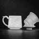 景德鎮(zhèn)陶瓷家用玲瓏茶漏杯辦公室中式馬克杯帶蓋泡茶杯茶水分離生日禮物 山水浮雕玲瓏茶漏杯-日杯