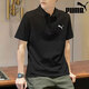 彪馬（PUMA）短袖男裝 夏季新款寬松透氣運動衣服半袖上衣翻領t恤商務polo衫男 兩粒扣經典polo衫/黑色-100%聚酯纖維 XL 185/104A 推薦體重160-180斤