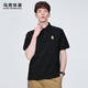 馬克華菲【7A抗菌+純棉】小熊刺繡短袖POLO衫男25夏季清爽透氣珠地棉t恤衫 001黑色 M
