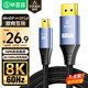 畢亞茲 Mini DP轉(zhuǎn)DP轉(zhuǎn)換器線1.4版 8K60hz 144hz顯卡Displayport轉(zhuǎn)dp雷電轉(zhuǎn)接頭蘋果電腦迷你dp線 1.8米