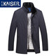 凱撒（KAISER）水貂派克服男立領(lǐng)政商款尼克服男脫卸活里活面整貂貂皮十字貂外套 藏青色+十字貂+兔毛袖 L (170) 適合體重100-120斤