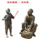 玻璃鋼仿銅古代民俗農(nóng)耕人物雕塑商業(yè)街景區(qū)小吃街鑄銅雕塑定制 藍色洗衣服