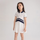 安奈兒（Annil）童裝女童短袖連衣裙夏休閑A字裙子運動風(fēng)polo裙