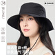玖慕（JIUMU）女士亞麻漁夫帽太陽帽涼帽夏季遮陽帽戶外遮臉棉帽子男女同款