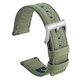 時(shí)仕方尾帆布快拆表帶適用百年靈漢密爾頓天梭速馳西鐵城精工加長(cháng)尼龍手表帶男女士 軍綠色【銀色針扣】 20mm