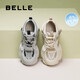 百麗（Belle）拼接老爹鞋女2025夏新商場同款網(wǎng)面透氣厚底鞋D5D1DBM5 米杏 36 (230mm)
