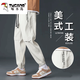 啄木鳥(niǎo)工裝運動(dòng)休閑褲男青少年夏季薄款束腳百搭寬松韓版男士潮牌長(cháng)褲男 10333-K3308卡其 XL
