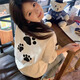 妙奕嘉短袖女新款2025年學(xué)生寬松潮流t恤印花夏季衣服甜美顯瘦半袖上衣 貓爪印花t恤【白灰色】 M （建議100-110斤）
