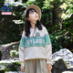 男生女生24款童裝女童衛(wèi)衣春秋款洋氣女孩上衣兒童秋裝衣服潮 杏色 150cm