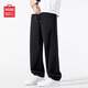 名創(chuàng)優(yōu)品（MINISO）潮流美式傘兵褲男夏季新款冰絲透氣伐木褲寬松直筒機(jī)能褲子休閑褲 黑色 L 175 (不起球 不褪色)