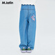 馬·拉?。∕.Latin）/商場(chǎng)同款童裝女童牛仔褲夏裝新款 牛仔淺藍 110
