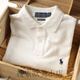 拉夫勞倫（Ralph lauren）夏季polo衫男士短袖T恤翻領(lǐng)小馬標(biāo)半袖純棉寬松大碼父親節(jié)禮物 白色 M 【125斤-140斤】 （歐洲碼偏大碼）