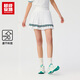 超級安踏速干網(wǎng)球半裙丨女士夏季雙層百褶防走光運動(dòng)短裙半身裙 【防走光內襯】雪花白7210U-1 S /女160