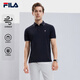FILA 斐樂(lè)官方男裝針織短袖POLO衫2025夏季新款休閑基礎(chǔ)涼感上衣 傳奇藍(lán)-NV XL 180/100A/XL