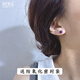 DL 1998胖東來品質(zhì)瑪瑙耳釘足銀999天l然紅女銀敏紅色簡(jiǎn)約百搭耳骨釘極小 天|然紫水晶6MM《兩只價(jià)》