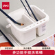 得力（deli）多功能洗筆筒手提分區(qū)帶插筆孔洗筆桶油畫筆白色基礎(chǔ)款禮物畫材畫刷HS711學(xué)生開學(xué)禮物