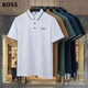 BOSS 25新款夏季男士商務(wù)休閑上衣翻領(lǐng)時(shí)尚薄款短袖T恤POLO衫 白色 均碼 165/84A 建議100-120斤
