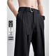 nasawassup官方聯(lián)名自帶腰帶慵懶休閑褲潮牌薄款男生垂墜感冰絲寬松直簡(jiǎn)西褲 黑色E03-CLYJ XL 【建議120-140斤】