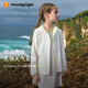 moodytiger兒童防曬衣防風(fēng)拒水夏季女童外套輕薄連帽男童防曬服戶(hù)外晴雨兩穿 云朵白 130 cm