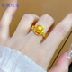 乾朔5D硬金黃金有求必應(yīng)戒指女999足金新款拉絲球指環(huán)黃金食指戒送禮 16號約2.35g