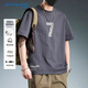 真維斯（Jeanswest）T恤男短袖2026夏季舒適簡(jiǎn)約百搭200G純棉重微落肩休閑上衣深灰2XL
