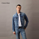 Calvin KleinJeans【涼感】25春夏男士ck美式復(fù)古翻領(lǐng)牛仔夾克外套4LB772G WAH-牛仔藍(lán) M