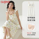 古今（GUJIN）夏季新品帶胸墊吊帶睡裙純棉小飛袖甜美純欲可外穿睡衣女士家居服