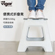 維宜（vigar）進(jìn)口折疊凳子便攜式塑料小板凳家用成人兒童踩腳凳加厚小梯子馬扎 【折疊高凳】40cm-灰色