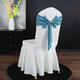 PU加厚彈力百褶裙餐椅套罩婚慶酒店飯店宴會(huì )家用通用裙擺邊椅罩 米白太陽(yáng)裙-湖藍蝴蝶結飄帶