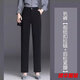茵侈黑色工作褲子春秋夏季西裝褲職業(yè)休閑女士2025年新款高腰直筒長褲 黑色長褲紐扣松緊腰 L 105-115斤