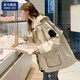 棉致初秋上衣外套女2025寬松中長款風(fēng)衣學(xué)生夾克BF服 杏色 M 100-115斤左右