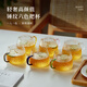 憶壺茶（YIHUTEA）玻璃杯家用泡茶杯耐熱加厚喝水杯子套裝四色杯把牛奶果汁杯啤酒杯 【升級容量】錘紋六色杯480ml6只