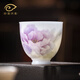 妙蓮天香 曾世成大師 釉下彩手繪粉彩主人杯單杯高檔冰種玉瓷功夫茶杯送禮 D53-180A花開(kāi)富貴.鈴鐺杯 淡紫色 【禮盒裝.含證書(shū)】