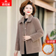俞兆林（YUZHAOLIN）媽媽裝冬裝加絨外套高貴仿貂絨大衣短款中老年女裝冬季加厚棉衣服 卡其色外套 XL  （建議100-115斤）