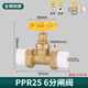 潛水艇全銅20PPR管閥門(mén)自來(lái)水管開(kāi)關(guān)4分閘閥25ppr雙頭雙活接熱熔截止閥 25PPR-6分/雙活接閘閥