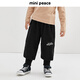 MiniPeace太平鳥(niǎo)童裝男童褲子加絨冬季針織兒童運動(dòng)褲潮 黑色 140cm