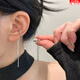 萌客朵銀色鏈條長(cháng)款流蘇耳夾簡(jiǎn)約冷淡風(fēng)氣質(zhì)小眾無(wú)耳洞耳掛式耳骨夾 銀色流蘇耳骨夾【一對】