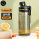 尚泰SHOTAY塑料杯tritan水杯650ml運(yùn)動(dòng)直飲杯子帶提環(huán)4782透明黑