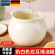 拜杰豬油罐耐高溫家用廚房油潑辣子罐帶蓋豬油儲(chǔ)油罐大容量陶瓷調(diào)味罐 奶霜白大容量1400ml【約裝2斤】