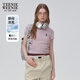Teenie Weenie小熊T恤女2025年夏季新款多巴胺純色刺繡圓領(lǐng)短袖T恤女 粉色 M