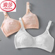浪莎（LangSha）全罩杯純棉無鋼圈文胸薄中年媽媽無海綿內(nèi)衣女大碼調(diào)整型蕾絲胸罩 白色+膚色 90A 90/40