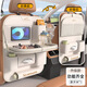 愛(ài)車(chē)屋汽車(chē)座椅后背收納袋 椅背置物架 掛袋車(chē)載后排小桌板多功能儲物袋 【輕奢皮革】象牙米-升級折疊款