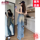 俞兆林（YUZHAOLIN）美式辣妹破洞直筒牛仔褲女2025春夏新款高腰時尚潮流拖地闊腿褲 藍色無腰帶-長褲 XL 建議117-128斤