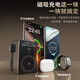 NORMDECOS2025新款外接電池無(wú)線(xiàn)充電寶15w無(wú)線(xiàn)快充支持Magsafe雙彈窗顯示吸附力 灰色鋁合金帶支架 10000毫安外接電池