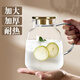 青蘋果（QINGPINGGUO）家用耐高溫冷水壺大容量玻璃涼水壺冷泡茶壺白開水杯裝水扎壺套裝 【升級(jí)加厚】胖胖壺金色蓋2140ml