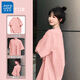 真維斯（JEANSWEST）純棉短袖女款2025新款夏季潮流t恤女韓版圓領(lǐng)上衣夏日多巴胺穿搭 粉紅 純色 M