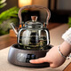 全度煮茶壺玻璃提梁壺電陶爐煮茶器2025新款泡茶具煮茶爐燒水壺 【超值套組】壺+木色爐