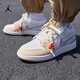 耐克（NIKE）Jordan官方喬丹AJ1大童植物刺繡圖案運(yùn)動(dòng)鞋新款男女童 IB8861 151白/粉紫/白/淺卡其/足球灰 38.5