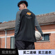 依浩特（yihaote） 草牌無(wú)中生有運動(dòng)t恤男美式籃球訓練服長(cháng)袖投籃服透氣速干健身衣 草牌插件長(cháng)袖黑拼灰 L(170-175高.120-135斤)